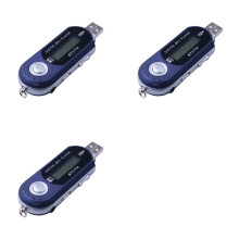 3X Bärbar USB MP3-Spelare Musikspelare Digital LCD-Skärm FM-Radio Multifunktionell MP3-Musikspelare Blå
