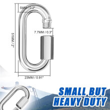 20PCS M6 2.3 Inch Quick Link Chain Connector, 304 Stainless Steel Carabiner, Small Locking Carabiner Clips