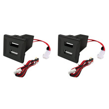 2X for T5 Transporter 2003-2009 Car Dual USB Charger Adapter Socket Phone Charger for ASR Dash Blank