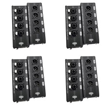 8x RJ45 CAT5 to 4 Channel 3Pin XLR/DMX Audio Extender DMX512 Network Signal Gilding Extender for Audio Recording Studio
