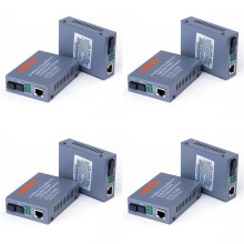 4 Par HTB-3100 Transceptor de Fibra Única Conversor de Fibra Única 25 SC 10/100 M Transceptor de Fibra Única de Modo Único Plugue UE