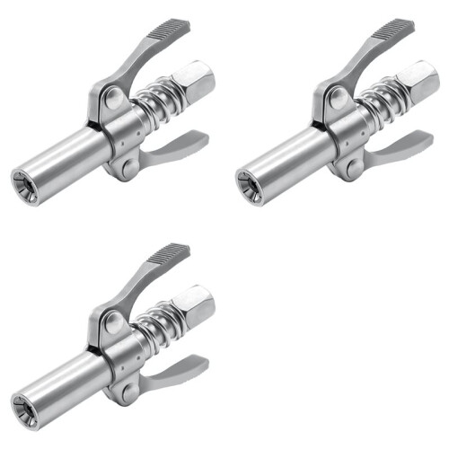3X Double Handle Quick Lock Release Grease Ends Couplers Compatible All Grease Fittings