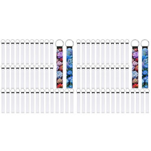 80 PCS Sublimation Wristlet Blanks Keychain Bulk White Neoprene Sublimation Lanyard Keychain Holder for DIY Crafts