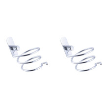 2X Hair Dryer Organizer Rack Aluminum Bathroom Hairdryer and Straightener Holder Wall Mounted Shelves Blower C