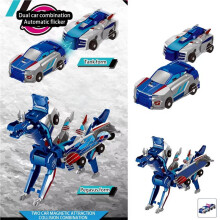 4X Magic Transformation Super Combination Car Toy 2 in 1 Kids Magnetic Collision Transforming Car Diy Toy Gift A