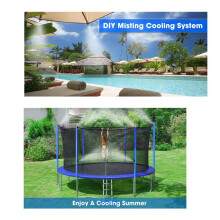 2X Outdoor Misting Cooling System 33FT(10M), DIY Misting , 24Pcs Brass Nozzle (3/4inch),Garden Greenhouse Trampoline
