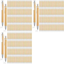 600 Pcs Bamboo Ballpoint Pens Wooden Retractable Ballpoint Pen Bamboo Black Ink 1mm Pen Wood Sustainable Pens