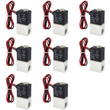 8X DC12V Solenoid Valve 1/4 Inch 2 Way Normally Closed Direct-Acting Pneumatic Valves for Water Air Gas