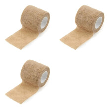 3X Sport Self Adhesive Elastic Bandage Wrap Tape for Knee Support Pads Finger Ankle Shoulder 5cm X 4.5M Light Brown