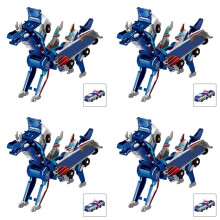 4X Magisches Transformations-Super-Kombinationsauto-Spielzeug 2 in 1 für Kinder, Magnetische Kollision, Transformierendes Auto, DIY-Spielzeug,
