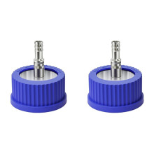 2X 304 Stainless Steel GL45 Safety Bottle Cap for Laboratory Use, Large Size, 8-10mm Diameter Large - 1 Port