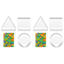 6 Pack Monoprinting Print Plates 3Inch Gel Printing Plates Reusable Circle Triangle Square Printmaking Supplies for Card