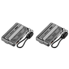 2X DIY 21700 Power Bank Case PD 20W Fast Charging Detachable Cable Detachable Power Bank Without Battery Gray