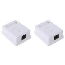 2X New Cat6 RJ45 8P8C Wall Coupler Jack Adapter UTP Unshielded Single Port Desktop Mount Box for RJ45 Module Socket