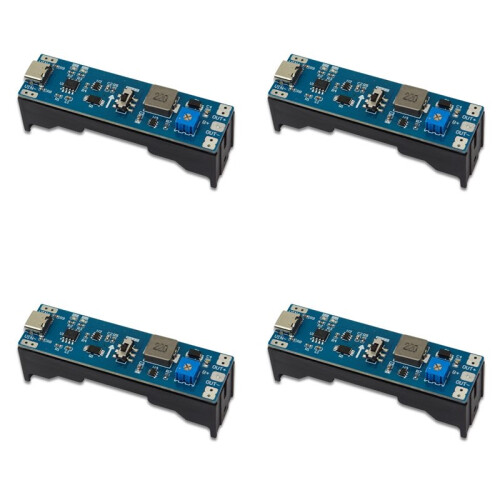 4X 18650 Lithium Battery Charging Discharging Boost Voltage Regulator Module 3.7V to 12V Charging Boost Discharge Module