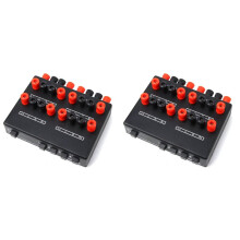 2X 2-in-4-OUT Stereo Audio Selector Amplifier Switcher Box Speaker Splitter SP-24B Speaker Selector Box