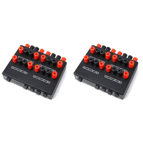 2X  2-in-4-OUT Stereo Audio Selector Amplifier Switcher Box Speaker Splitter SP-24B Speaker Selector Box