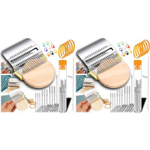 2X Speedweve Small Darning Looms, Wooden Looms Speedweve Type Weave Tool Knit Patch Kit for DIY Crafts Mending