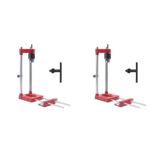 2X Auto  Drill Guide Woodworking Drill Locator Precise Hole Drill Punch Positioner Auto- Drill Template