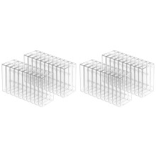 100-Pack Audio Cassette Storage Cases - Clear Plastic Cassette Tape Cases Box- Audio Storage Replacement Boxes
