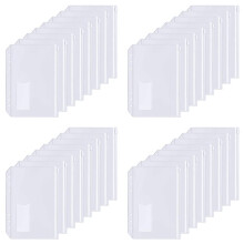 60Pcs A5 Binder Pockets 6-Hole Punched Zipper Binder Pocket with Plastic Zipper Label Pocket for 6- Notebook Binder