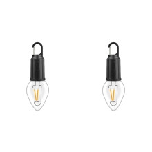 2X Outdoor LED String Light with Hook 400MAh Type-C USB Bulb 3 Modes Waterproof Camping Lantern Hanging Tent Light-T03