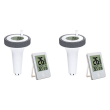 2X Thermomètre de Piscine Sans Fil Flottant Facile à Lire, Thermomètre de Piscine Numérique Étanche, pour Piscines, Aquariums
