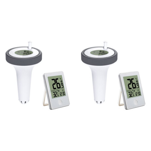 2X Wireless Pool Thermometer Floating Easy Read,Digital Pool Thermometer Waterproof, for Swimming Pools, Aquariums