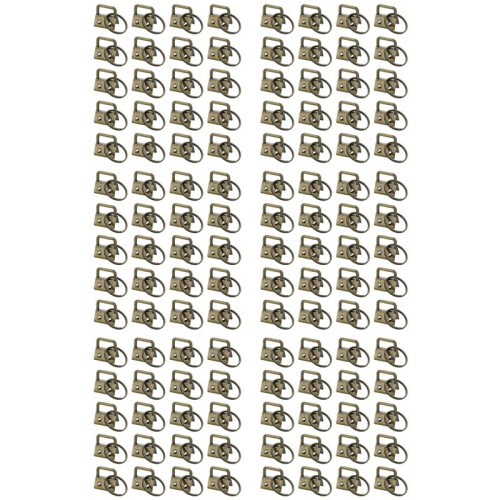 120PCS Key Fob Hardware with Keychain Rings for Bag Webbing,Bronze