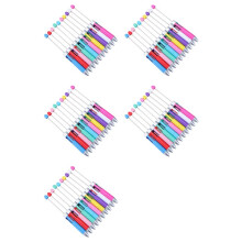 50Pcs DIY Business Four Color Refill Beaded Pen Cute Beadable Ballpoint Pens Puzzle Multi Color Jewelry Beaded Pen