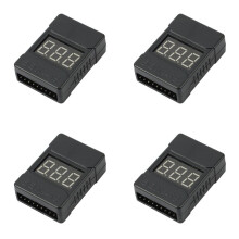 4X BBX1-8S 1-8S 2IN1 Lipo Battery Voltage Tester/Low Voltage Buzzer Alarm/Battery Voltage Checker Dual Speaker,with Case