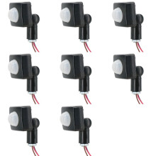 8X 220V Human Body Infrared Sensor Infrared Body Sensor LED Flood Light PIR Motion Sensor Adjustable Black