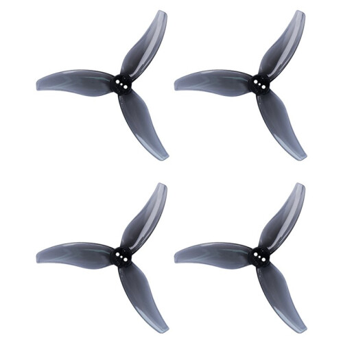 6 Pares de Hélices 3630 de 3 Polegadas com 3 Pás de PC e Furo de 1,5 mm para Motor Sem Escova 2004KV RC FPV Drone Cinza Translúcido