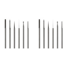 Conjunto de Faca de Escultura para Gravação em Aço de Tungstênio, 12 Peças, Formato de Espada, Haste de 3,0 mm, Broca de Fresa Âmbar Verde-Oliva