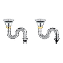2X Kitchen Sink Drain Pipe Stainless Steel Sink Strainer with Sink Stopper/Sealing Lid Kitchen Sink Sewer Pipe