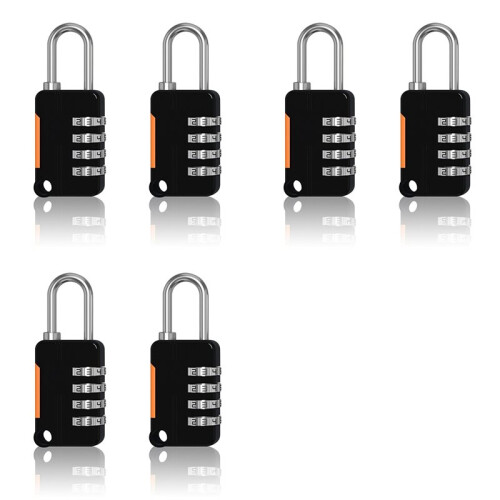 6PCS 4 Digit Number Combination Pad Lock Padlock Outdoor Waterproof Lock Suitcase Luggage Security Coded Lock