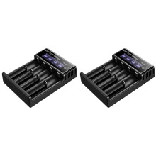 2X New USB LCD Battery Charger 4 Slots Dual for 18650 3.7V Rechargeable Lithium Battery for 1.2V NI-MH AA / AAA