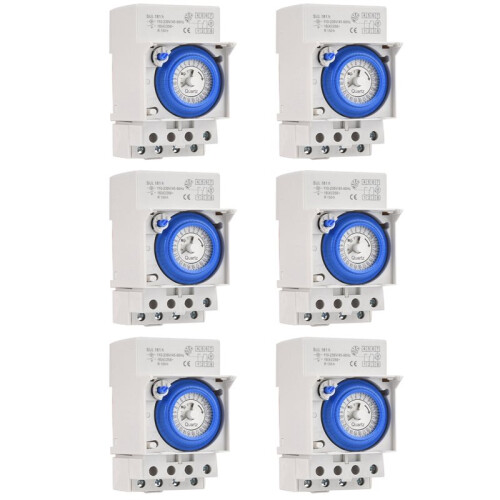 6X SUL181h Din Rail Analog Mechanical Timer  30 Minutes Programmable AC110V-230V 24 Hours Timer