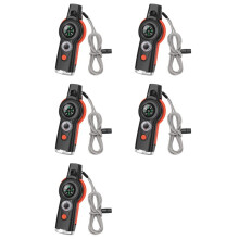 5X 7 in 1 Outdoor Multifunctional Safety Whistle with Lanyard,Flashlight Compass Thermometer Reflector Magnifying Glass