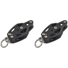 2X Poulie Pivotante de 35 mm avec Ergot, Accessoire de Gréement en Nylon de Qualité Marine