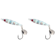 2X 80g Tail Spinner with Hook Artificial Hard Bait for Sea Fishing Swimbait for Saltwater and Freshwater Silver