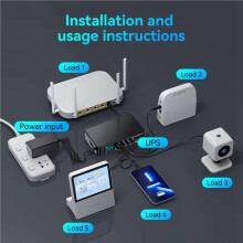 2X D2P UPS Uninterruptible Power Supply 18000mAh 5v 9v 12v 2A 220V Router Wifi Modem 18650 Battery Backup with LCD