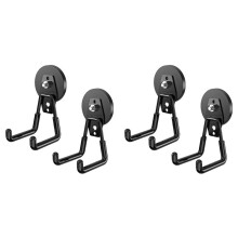 4Pcs Large Heavy-Duty Magnetic Garage Hooks Anti-Scratch Rubber Coating Ideal for Garage, Workshop, Tool Cart, Outdoor