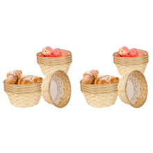 20 Pcs Round Small Gift Baskets,7.9 X 7.9 X 3.5 Inch Bamboo Woven Bread Baskets for Serving, Fruit Baskets, Food Baskets