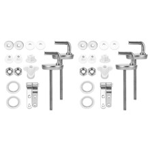 4X Toilet Hinges Universal Top Fix Hinge Stainless Steel Replacement Toilet Parts