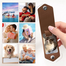 50 PCS Metal Sublimation Blank Keychains with Leather Cover, PU Leather Heat Transfer Key Chains