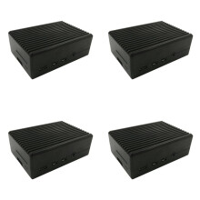 4X Aluminum Alloy Case for Raspberry Pi 4 Metal Shell Passive Cooling Enlosure Case for Raspberry Pi 4 Model B Black