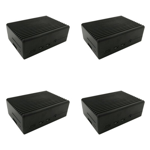 4X Aluminum Alloy Case for Raspberry Pi 4 Metal Shell Passive Cooling Enlosure Case for Raspberry Pi 4 Model B Black 1