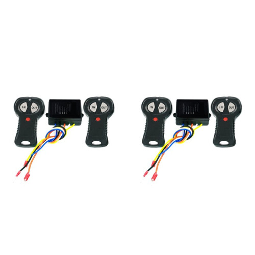 2X 12V/24V Wireless Electric Winch Remote Control  Kit for  Handset  Controller Winch Remote Receiver