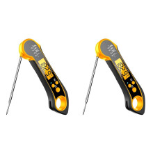 2X Thermomètre à Viande Numérique, Thermomètre Alimentaire à Lecture Instantanée pour Barbecue, Liquides, Bœuf, Dinde et Cuisson